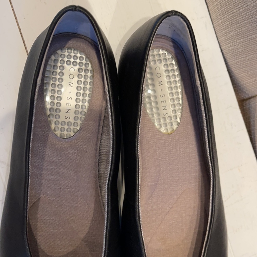 Com+sens Black Leather Delidda Ballet Flat - Picture 6 of 8